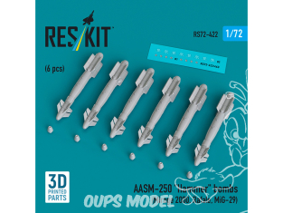 ResKit kit armement Avion RS72-0422 AASM-250 « MARTEAU » 6 pièces imprimées en 3D 1/72
