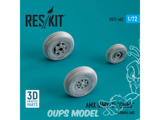 ResKit kit armement Avion RS72-0462 ENSEMBLE DE ROUES AMX (AMX-T) « GHIBLI » IMPRIMÉ EN 3D 1/72