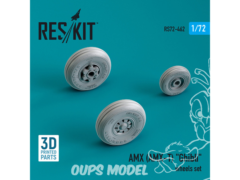 ResKit kit armement Avion RS72-0462 ENSEMBLE DE ROUES AMX (AMX-T) « GHIBLI » IMPRIMÉ EN 3D 1/72