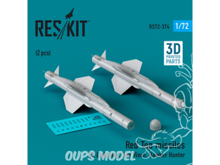 ResKit kit armement Avion RS72-0374 Missiles Red Top 2 pièces imprimés en 3D 1/72