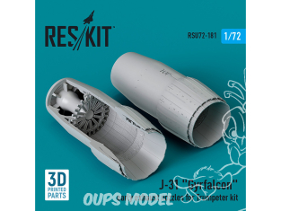 ResKit amelioration RSU72-0181 Tuyères d'échappement early du J-31 Gyrfalcon pour le kit Trumpeter imprimées en 3D 1/72