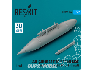 ResKit avion RSU72-0156 Réservoir de carburant central de 230 gallons pour OV-10A, B, C USAF et autres AF 1 pièce 3D 1/72