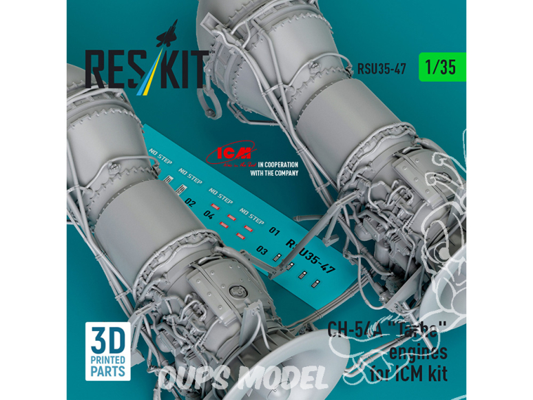 ResKit RSU35-0047 Moteurs CH-54A « Tarehe » pour kit ICM imprimés en 3D 1/35