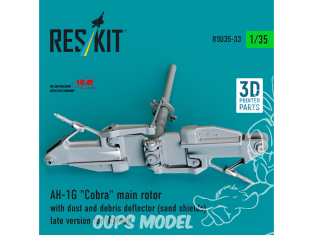 ResKit RSU35-0033 Rotor principal AH-1G Cobra déflecteur de poussière, débris, boucliers anti-sable, late kit ICM 3D 1/35