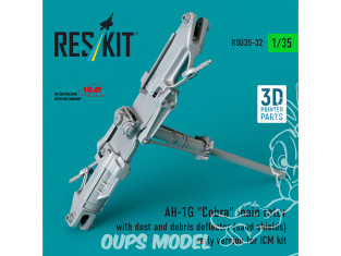ResKit RSU35-0032 Rotor principal AH-1G Cobra déflecteur de poussière, débris, boucliers anti-sable, early kit ICM 3D 1/35