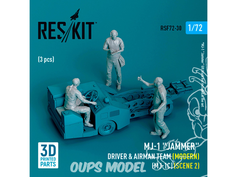 ResKit Figurine RSF72-0030 Conducteur et aviateur du MJ-1 « Jammer » Scène 2 du MJ-1C moderne 3 pièces imprimées en 3D 1/72