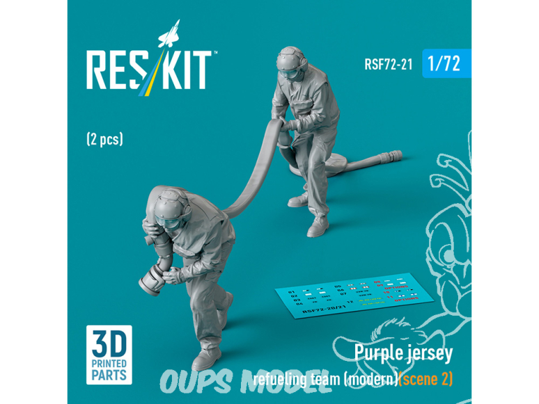 ResKit Figurine RSF72-0021 Maillot violet équipe de ravitaillement scène moderne 2 2pièces imprimées en 3D 1/72
