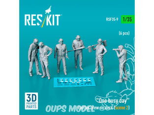 ResKit Figurine RSF35-0009 ÉQUIPAGE DU TRANSPORTEUR SUR LE PONT SCÈNE 2 6 PIÈCES IMPRIMÉES EN 3D 1/35