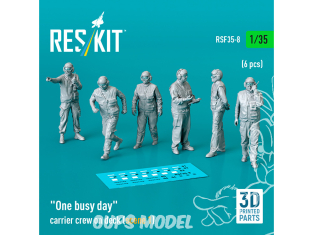 ResKit Figurine RSF35-0008 ÉQUIPAGE DU TRANSPORTEUR SUR LE PONT SCÈNE 1 6 PIÈCES IMPRIMÉES EN 3D 1/35