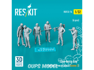 ResKit Figurine RSF32-0076 ÉQUIPAGE DU TRANSPORTEUR SUR LE PONT SCÈNE 2 6 PIÈCES IMPRIMÉES EN 3D 1/32