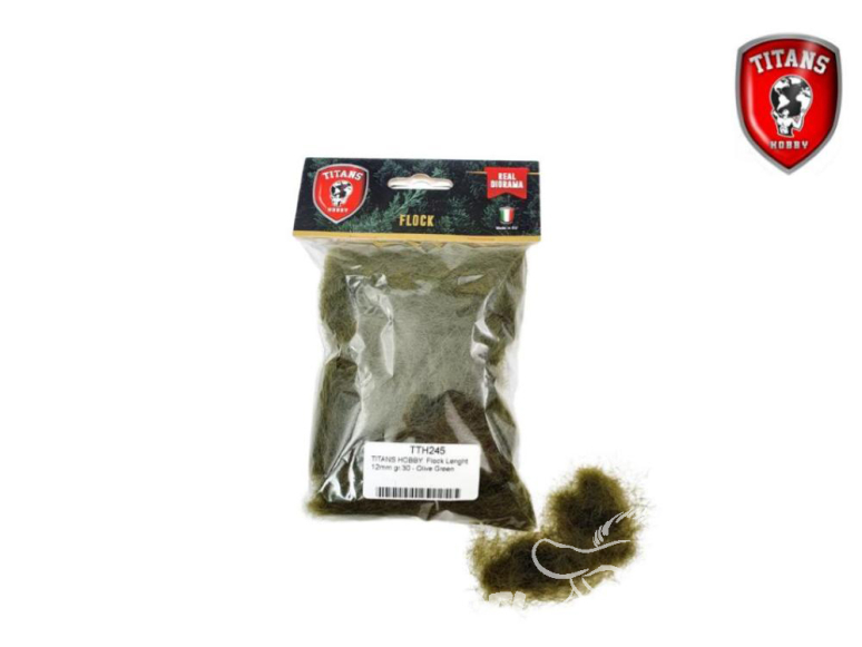 Titans Hobby végéation TTH245 Flocage longueur 12mm 30gr Vert olive