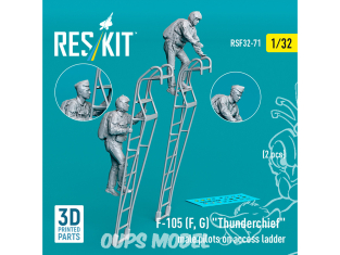 ResKit Figurine RSF32-0071 Pilotes masculins F-105F, G Thunderchief sur échelle d'accès, 2 pièces imprimées en 3D 1/32