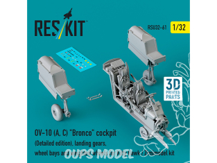ResKit amelioration RSU32-0061 Cockpit OV-10A,C "Bronco" Édition de base avec décalcomanies 3D kit Kitty Hawk 3D 1/32