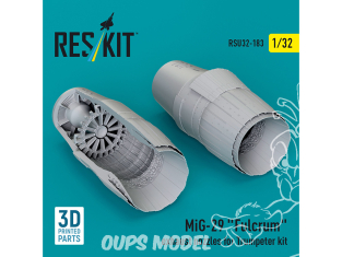 ResKit amelioration RSU32-0183 Tuyères d'échappement MiG-29 « Fulcrum » pour kit Trumpeter imprimées en 3D 1/32