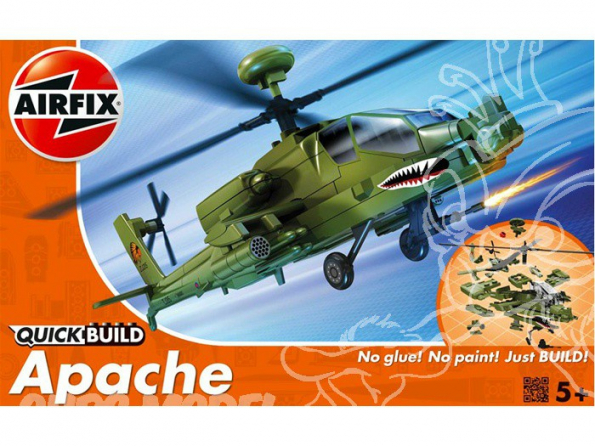 Airfix maquette helicoptere j6004 Boeing AH-64 Apache Quick Build en briquettes