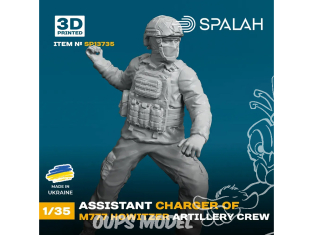 Spalah kit figurine SP13735 Assistant de chargement d'obusier M777 SPALAH 13735, calcul d'artillerie 1/35