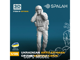 Spalah kit figurine SP11835 Artilleur ukrainien du calcul des mortiers des forces armées ukrainiennes impression 3D SPALAH 1/35