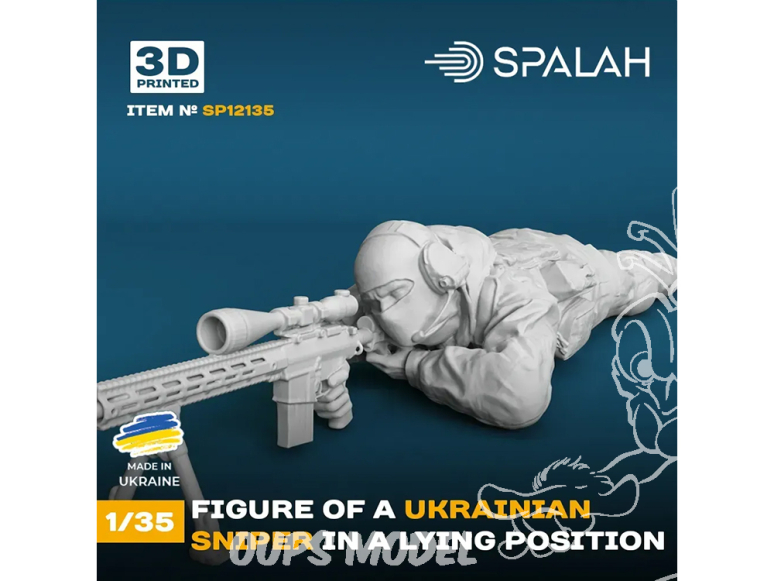 Spalah kit figurine SP12135 Un tireur d'élite ukrainien en position couchée 3D-drug 1/35