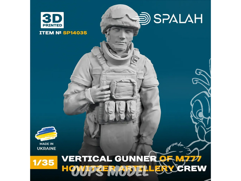 Spalah kit figurine SP14035 canonnier debout de calcul d'artillerie obusier M777 1/35