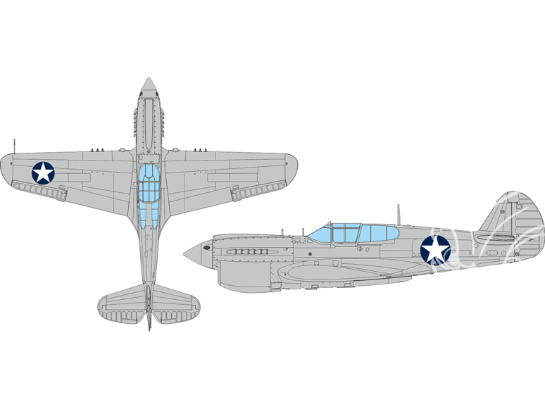 Eduard Express Mask EX1120 P-40E Insigne national US circulaire Eduard 1/48