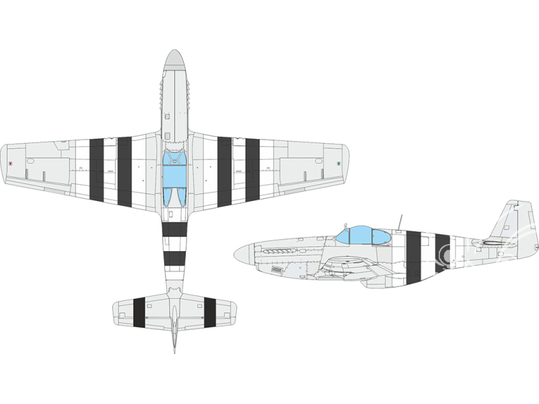 Eduard Express Mask EX1119 P-51B/C Bandes Débarquement Eduard 1/48