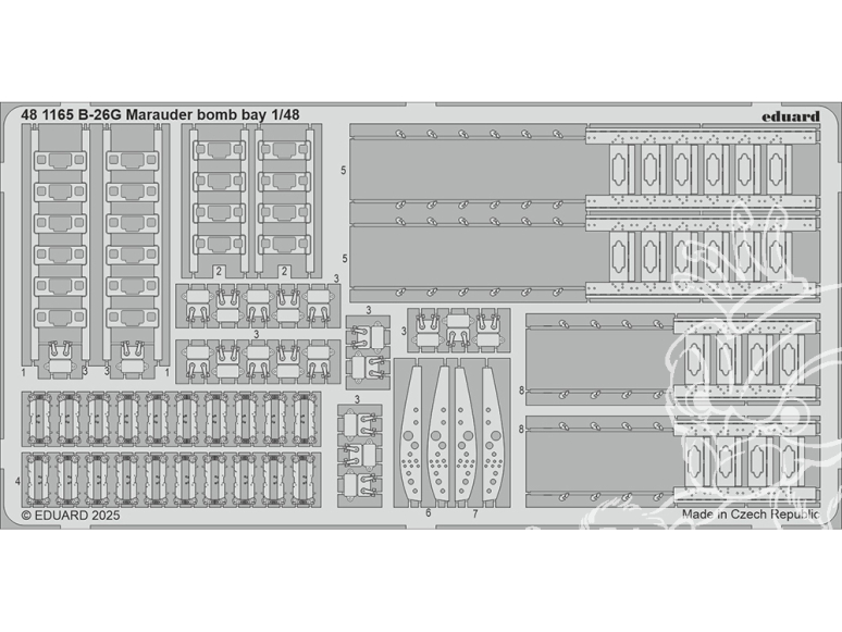 EDUARD photodecoupe avion 481165 Baie de bombe B-26G Marauder Icm 1/48