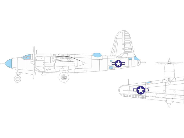 Eduard Express Mask EX1118 B-26G Marauder Insigne national US Icm 1/48