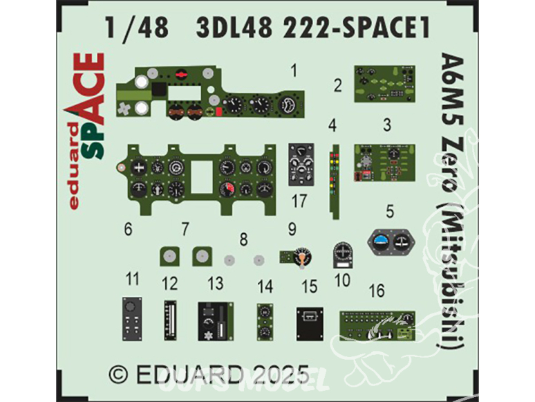 Eduard Space décalques 3D 3DL48222 A6M5 Zero (Mitsubishi) Eduard 1/48