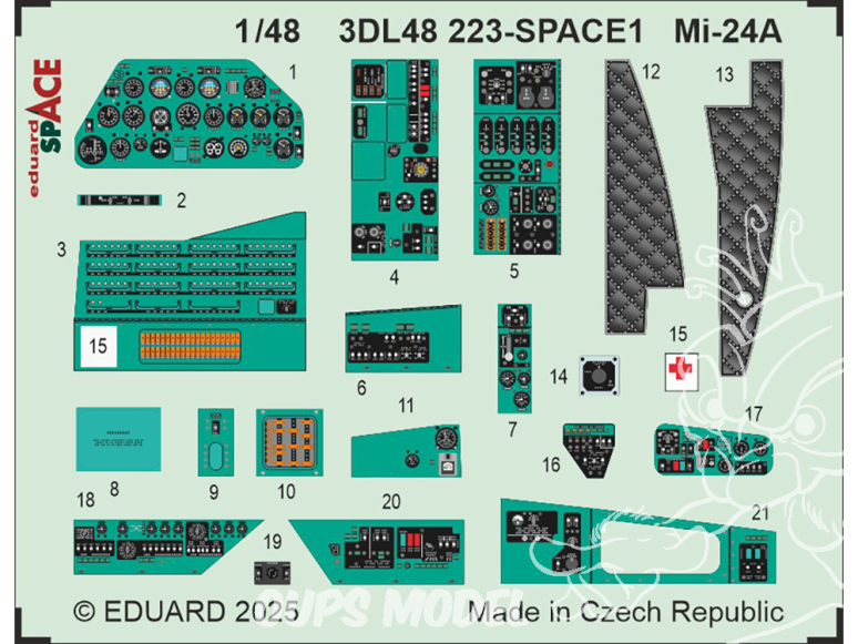 Eduard Space décalques 3D 3DL48223 Mi-24A Trumpeter 1/48