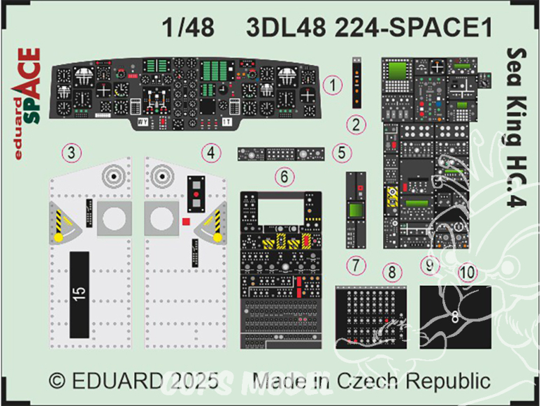 Eduard Space décalques 3D 3DL48224 Sea King HC.4 Airfix 1/48