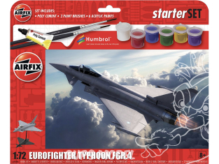 Airfix maquette A55016 Starter Set Eurofighter Typhoon FGR.4 inclus peintures principale colle et pinceau 1/72