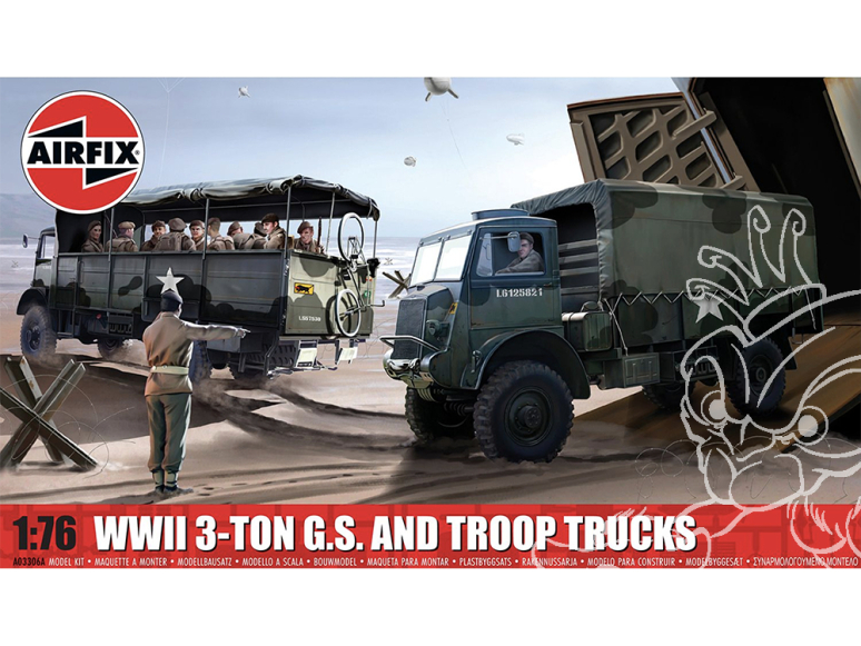 Airfix maquette militaire A03306A Camions 3-Ton G.S. et transport de troupes WWII 1/76