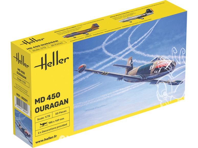 Heller maquette avion 80201 MD 450 Ouragan 1/72