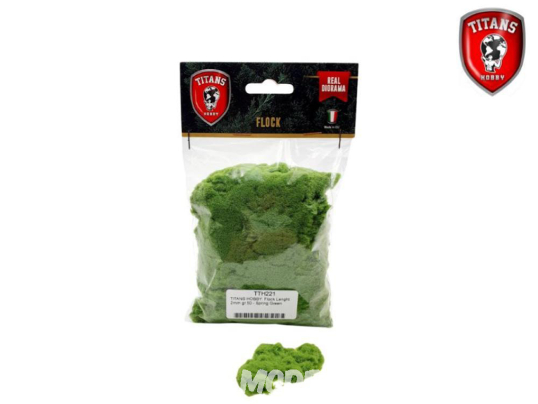 Titans Hobby végéation TTH221 Flocage longueur 2mm 50gr Vert Printemps