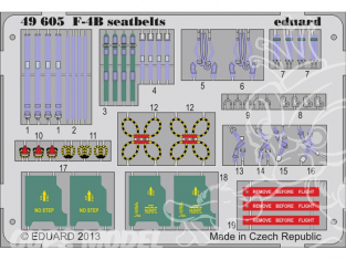 EDUARD photodecoupe avion 49605 Harnais F-4B 1/48