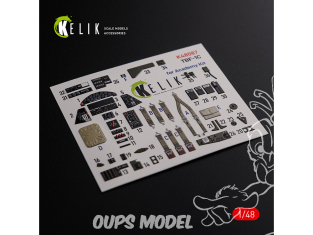 Kelik Decals 3D K48087 Autocollants 3D intérieurs du TBF-1C pour kit Academy 1/48