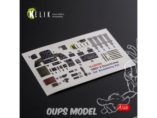 Kelik Decals 3D K48088 Autocollants 3D intérieurs du SBD-2 Dauntless pour kit Academy 1/48