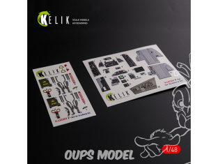 Kelik Decals 3D K48089 Autocollants 3D intérieurs du F-4J "Phantom II" pour kit Academy 1/48