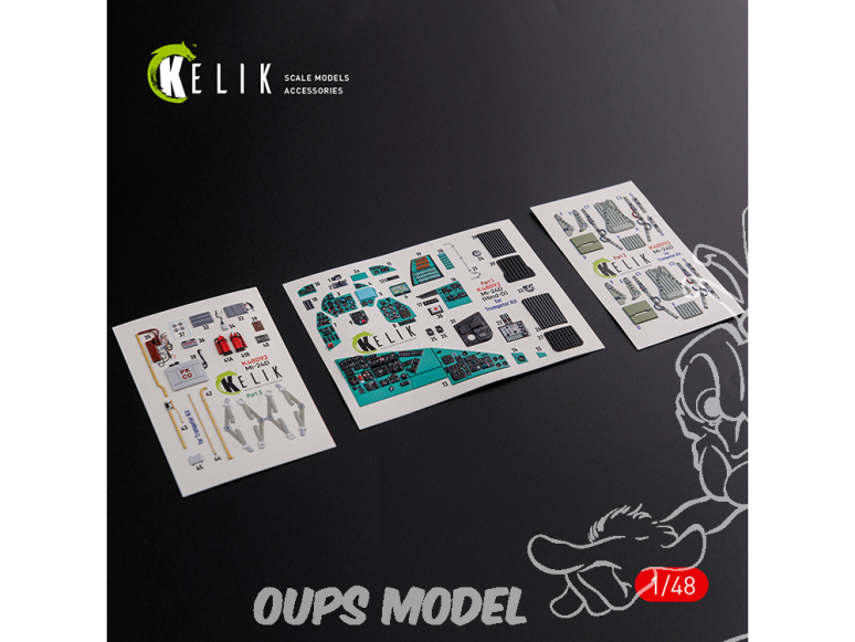 Kelik Decals 3D K48092 Autocollants 3D intérieurs Mi-24D (Hind-D) pour kit Trumpeter 1/48