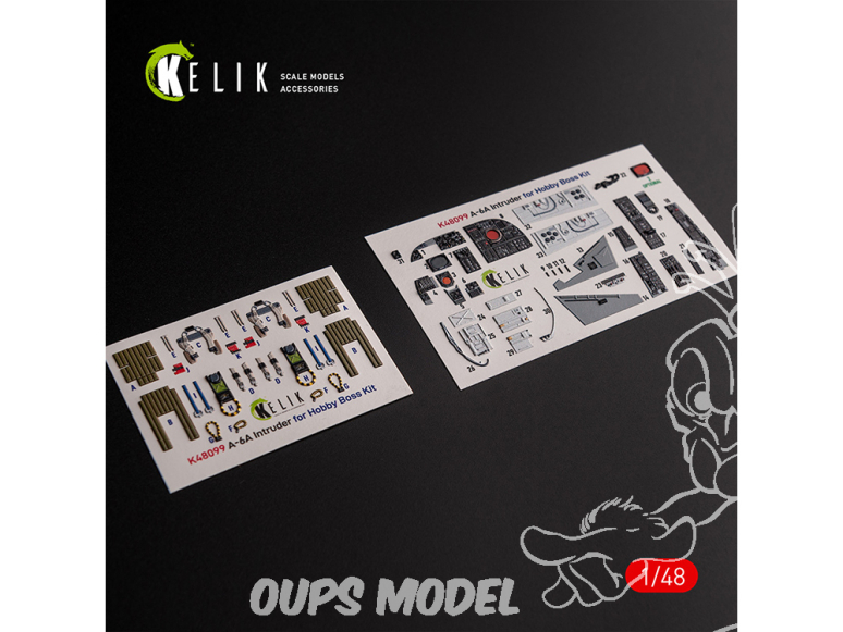 Kelik Decals 3D K48099 A-6A Intruder - Décalcomanies 3D intérieures pour kit HobbyBoss 1/48