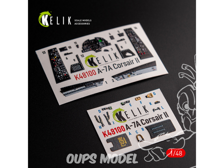 Kelik Decals 3D K48100 A-7A Corsair II - Autocollants 3D intérieurs kit HobbyBoss 1/48