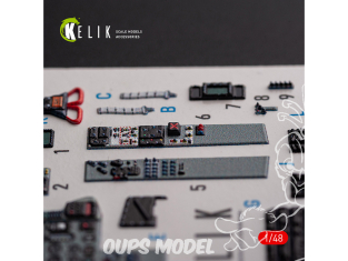 Kelik Decals 3D K48102 Mig-29AS - Décalcomanies 3D intérieures pour le kit Academy 1/48