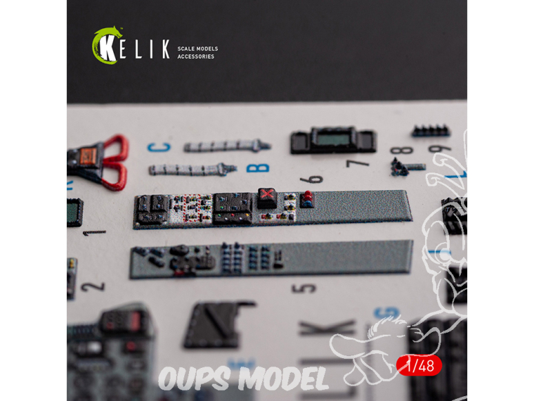 Kelik Decals 3D K48102 Mig-29AS - Décalcomanies 3D intérieures pour le kit Academy 1/48