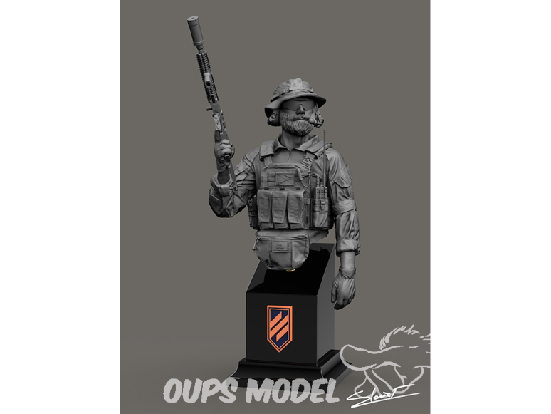 Blacksnake Model Buste figurine UKR1/10-02 Buste soldat AZOV SF-02 1/10