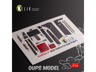 Kelik Decals 3D K48104 F-86A Sabre - Décalcomanies 3D intérieures pour kit ClearProp 1/48