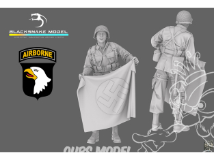 Blacksnake Model figurine ST-15 Soldat 101st Airborne figurine 15 Drapeau Allemand capturé 1/35
