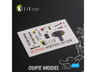 Kelik Decals 3D K72100 Décalcomanies 3D intérieurs Horten Go 229 pour kit Revell 1/72
