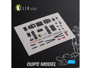 Kelik Decals 3D K72102 Décalcomanies 3D intérieur MH-47E pour kit Italeri 1/72