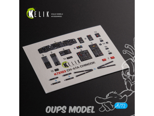 Kelik Decals 3D K72103 Décalcomanies 3D intérieures CH-47A pour kit Trumpeter 1/72