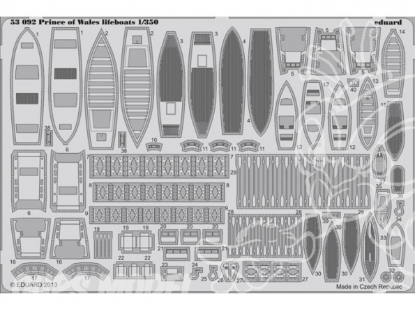 Eduard photodecoupe bateau 53092 Canots de sauvetage Prince of Wales 1/350